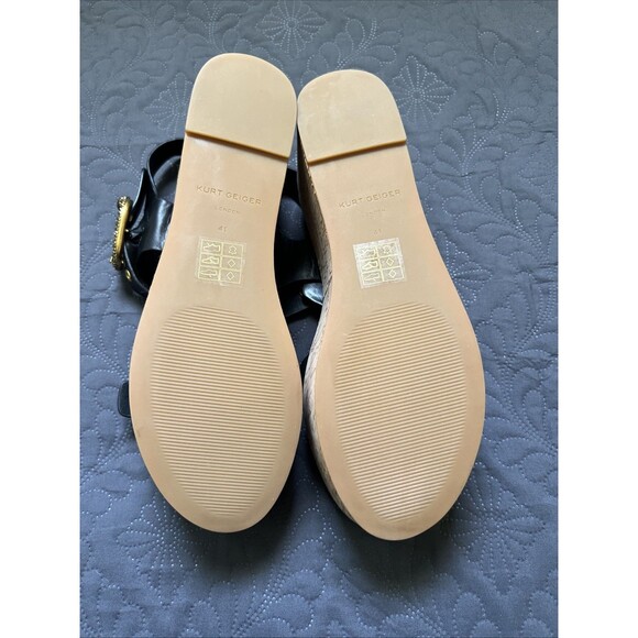 Kurt Geiger London Mayfair Flatform Sandals Black SZ EUR 41/US 10 NWOB MSRP $235 - Picture 9 of 16